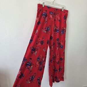 Torrid Wide Leg Pull On Lounge Pants Hot Pink Paisley Floral Pajama 00 Tall